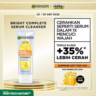 GARNIER Facial Wash Bright Complete Vitamin C Serum Cleanser 90ml | Skincare Pembersih Wajah Mencerahkan Seperti Serum Wash sabun cuci muka sabun muka glowing dan memutihkan face wash