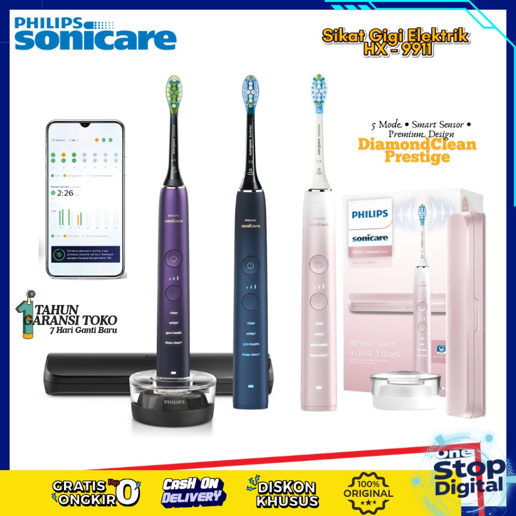 Jual Philips Sonicare HX-9911 DiamondClean 9000 Electric Toothbrush ...
