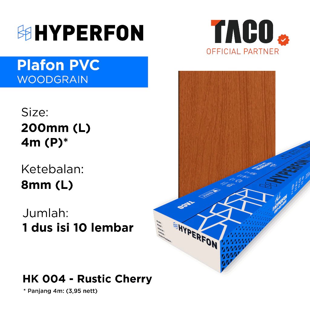 Jual Hyperfon Plafon PVC Serat Kayu Doff Tebal 8mm Per Box Isi 10 ...