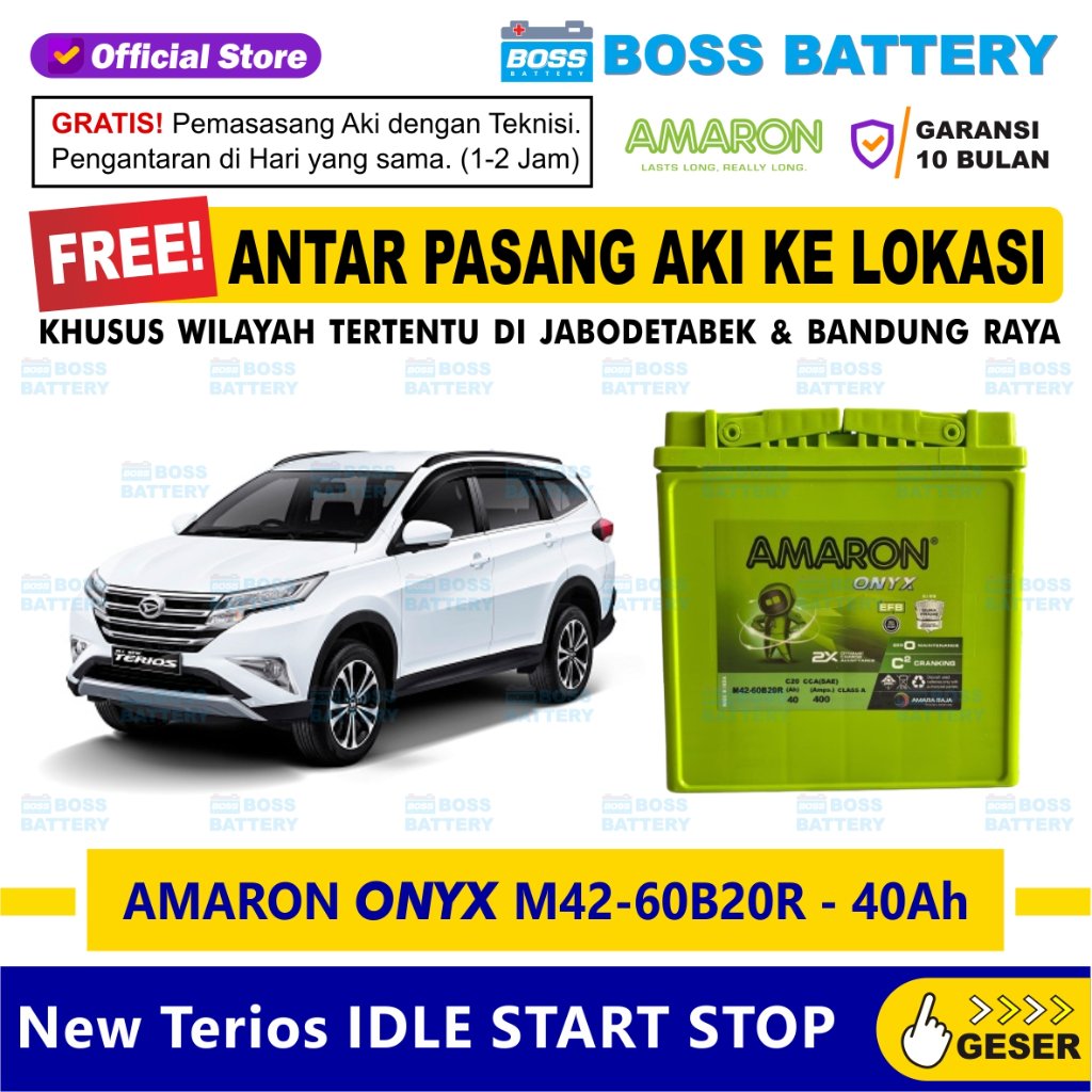 Jual Aki mobil all new terios idle start stop AMARON ONYX M42-60B20R ...