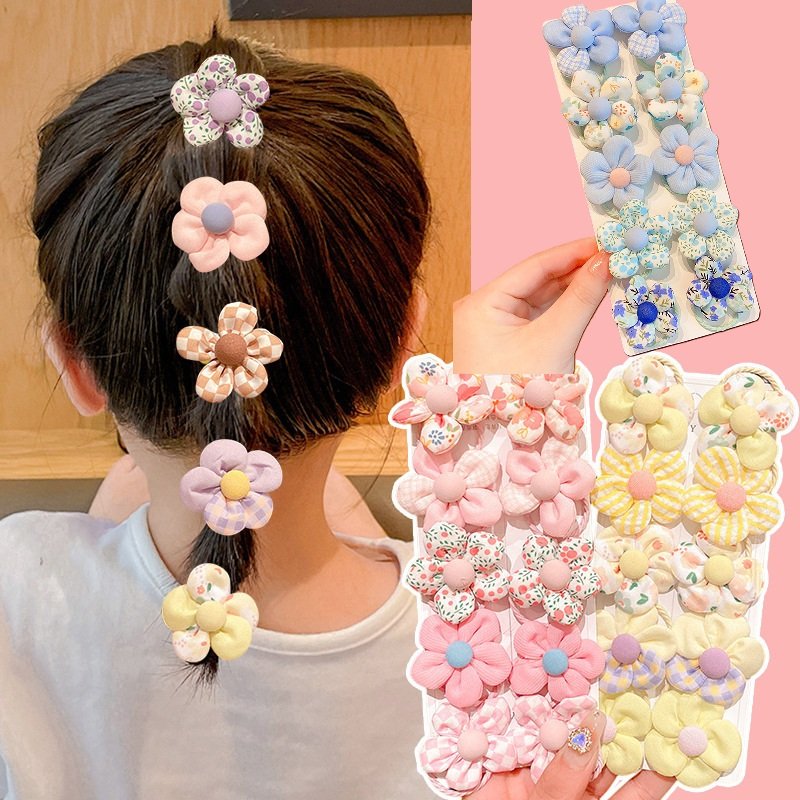 Jual Set Ikat Rambut Anak Perempuan Set Motif Bunga Korea Pastel ...