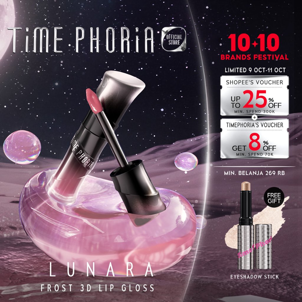 TIME PHORIA - Lunara Frost 3D Plump Lip Gloss-Lipstick LipTint Lip Cream Hyper Shine Color Fresh 24H Moisture Long-Lasting Comfort Cooling Melembapkan Makeup TimePhoria Official Store
