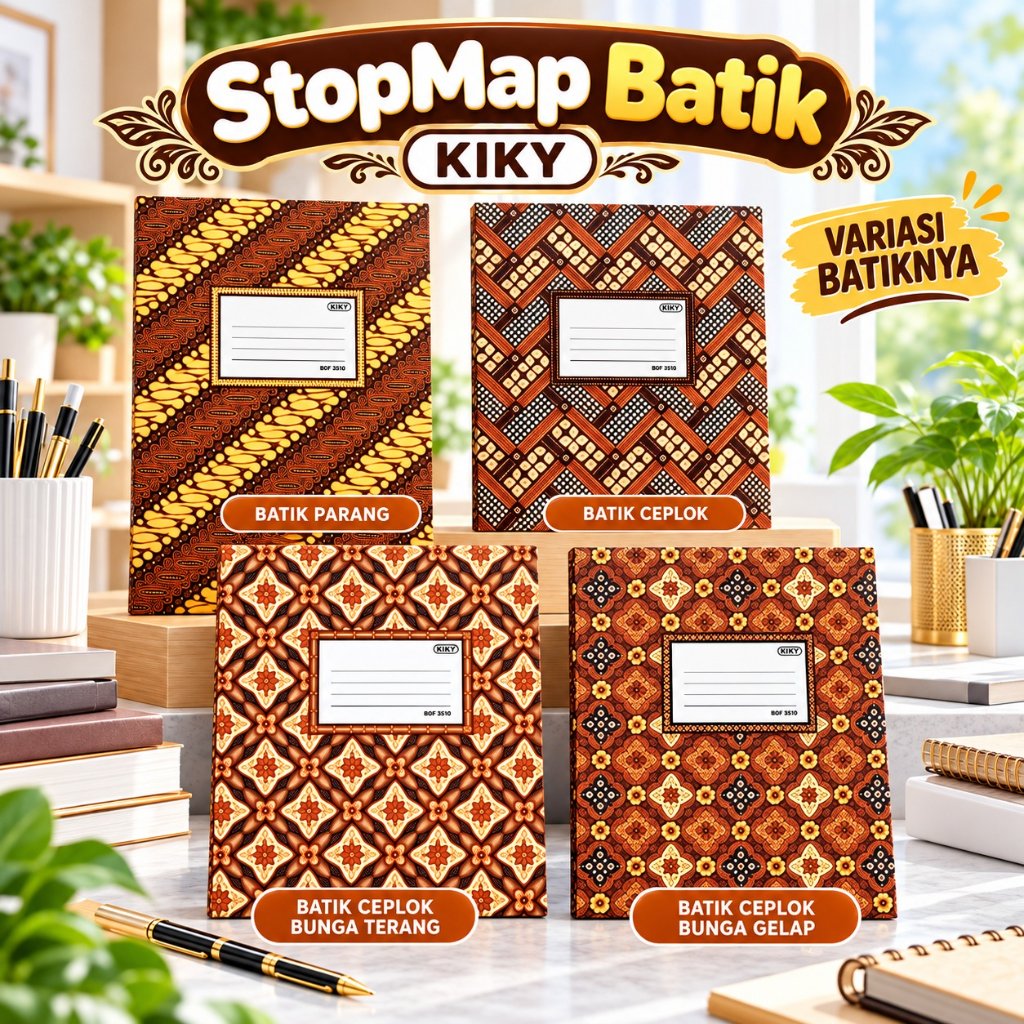 Jual Map Motif Batik Kiky Stopmap Kertas Folio F4 Isi 10 Pcs Dengan ...