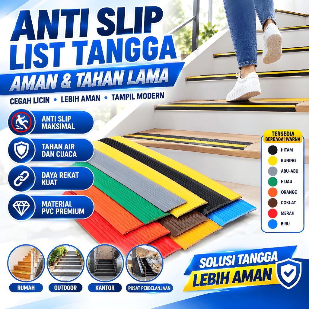 Jual 1 Roll 10 Meter Anti Slip Lis Tangga Karet Waterproof Nosing Guard ...