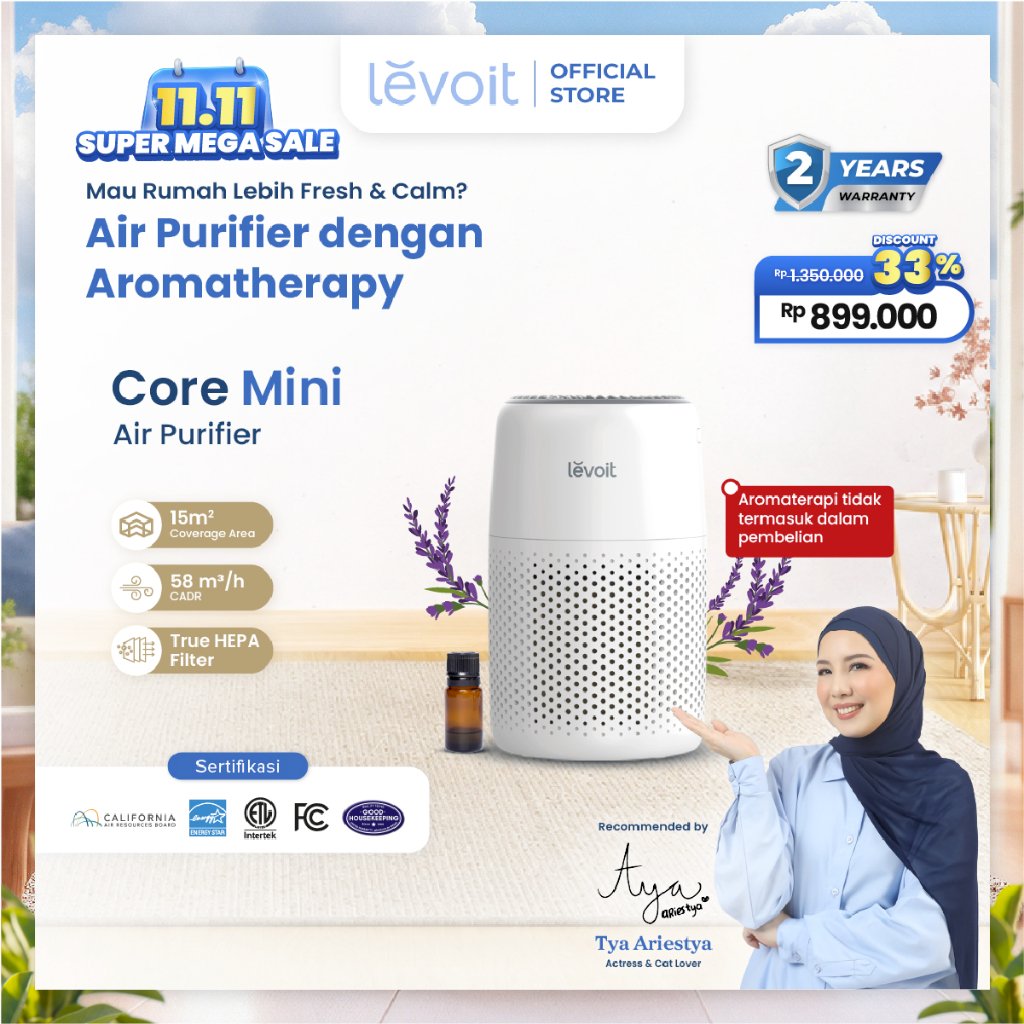 Levoit Core Mini Desktop Air Purifier with Fragrance Aroma Diffuser Original