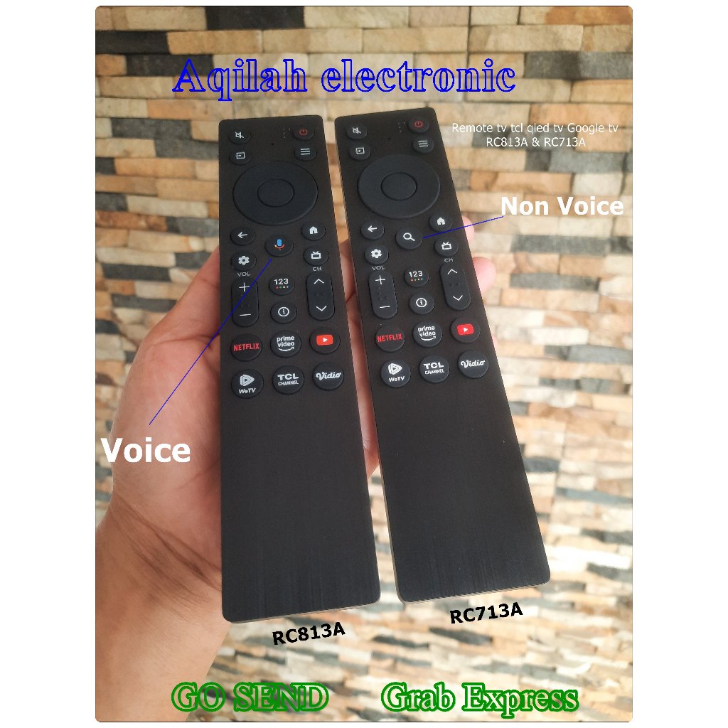 Jual Remote tv tcl google tv qled tv original RC813A (Voice ) & RC713A ...