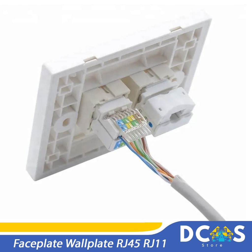 Jual Faceplate Wallplate RJ45 RJ11 1 Hole / 2 Hole /4 Hole Lan Ethernet ...