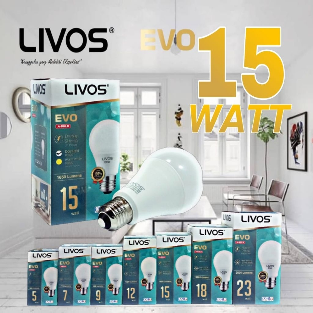 Jual LAMPU LED LIVOS EVO A BULB 15 WATT TERBARU BERKUALITAS | Shopee ...