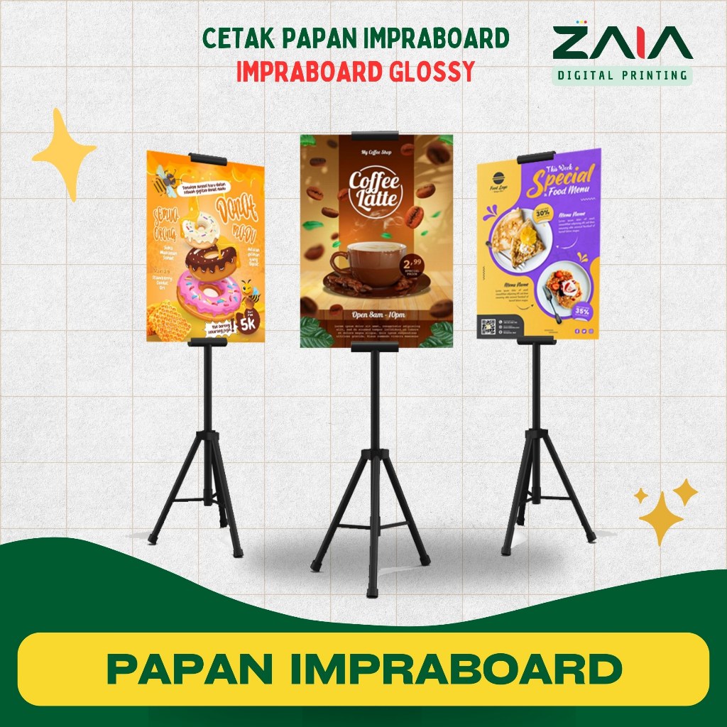 Jual Cetak PAPAN IMPRABOARD Plus Cetak Stiker Glossy | Shopee Indonesia