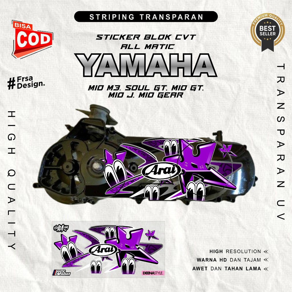 Jual Sticker CVT Yamaha MIO J GT M3 Xeon Gear Suriken V2 | Shopee Indonesia