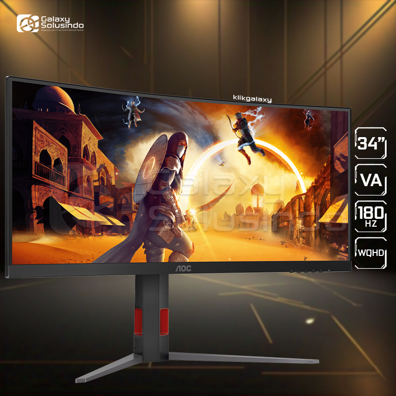 Jual AOC CU34G4 34 Inch Fast VA 0.5ms 180Hz Ultrawide WQHD Curved ...