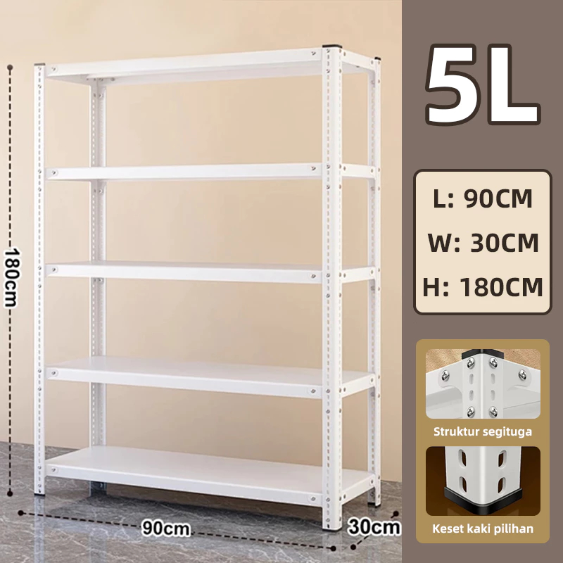 Jual Rak Besi Serbaguna 5 susun 90x30x180cm/Rak serbaguna/Rak besi ...