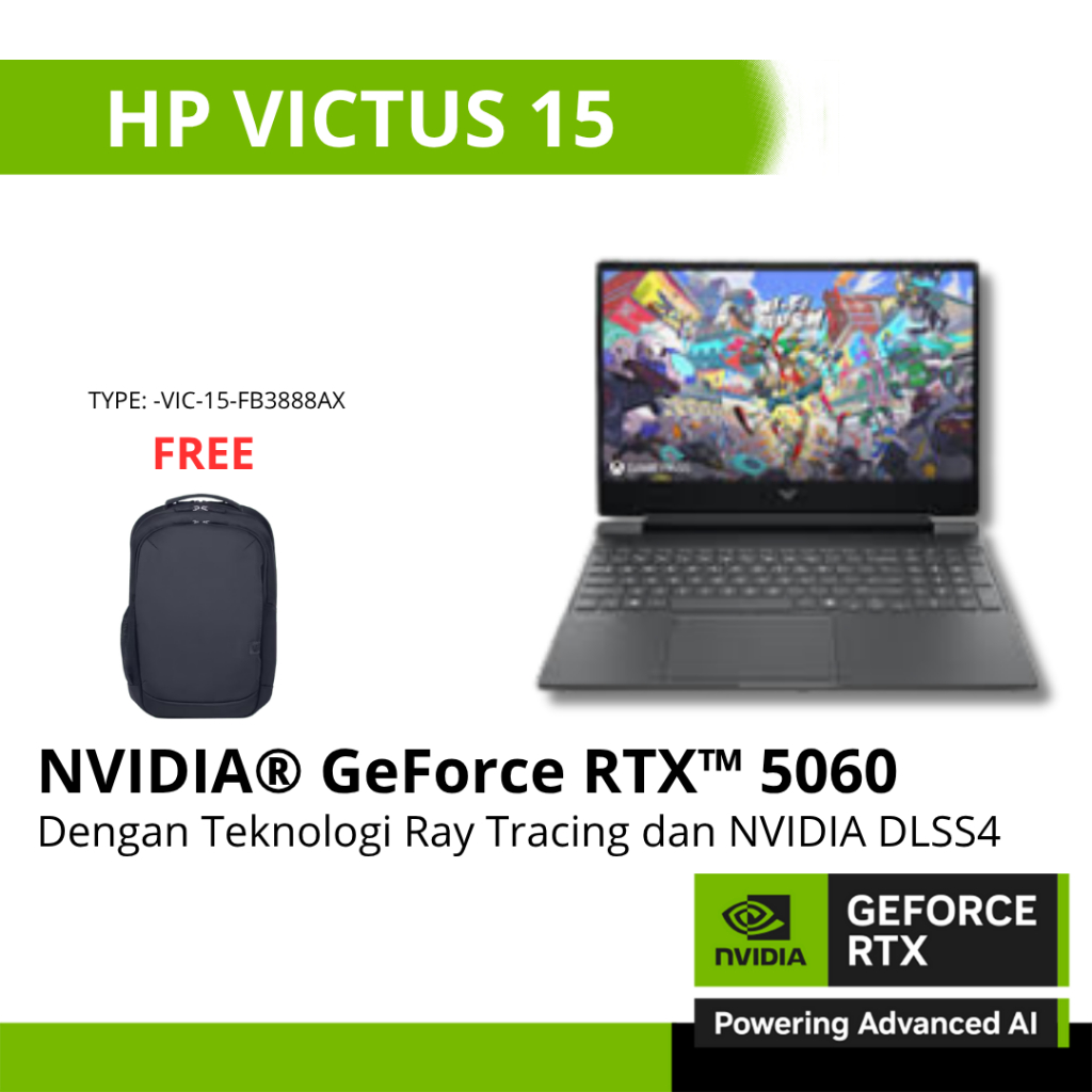 Jual HP VICTUS 15 GeForce RTX5060 8GB - RYZEN AI 5 340 - 16GB - 1TB W11 ...