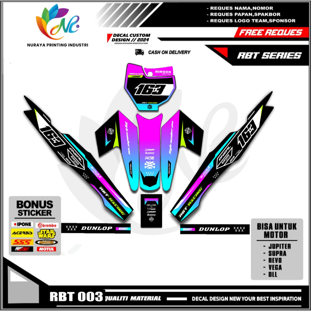 Jual RBT003 - Sticker striping RBT RBT VEGA R VEGA SUPERMOTO RBT new ...