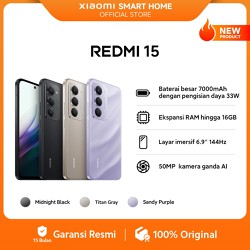 Xiaomi Redmi 15 (8GB/128GB) (8GB/256GB) Baterai besar 7000mAh dengan pengisian d