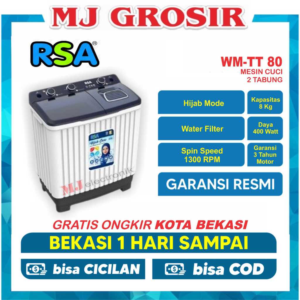 Jual MESIN CUCI 2 TABUNG RSA WM-TT 80 / WM TT 70 / TW 8600 8KG 1300 RPM ...