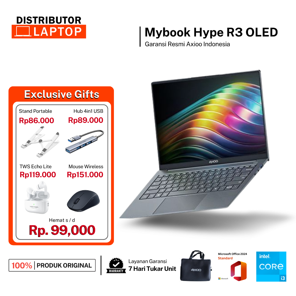 Jual Axioo MyBook Hype R3 Intel i3-1215U 12GB/256GB 14 inch FHD IPS ...