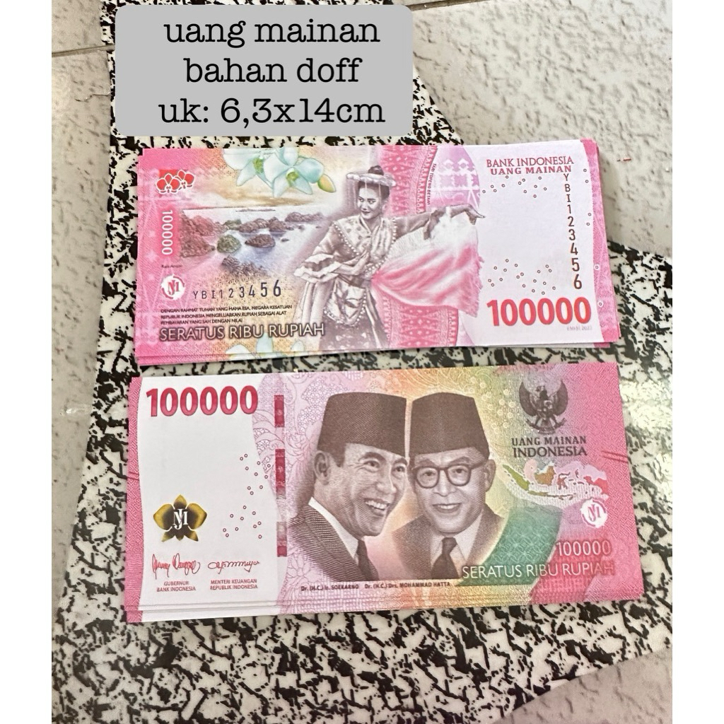 Jual UANG MAINAN 100 lembar bahan DOFF / Untuk Mahar Buket Mainan ...