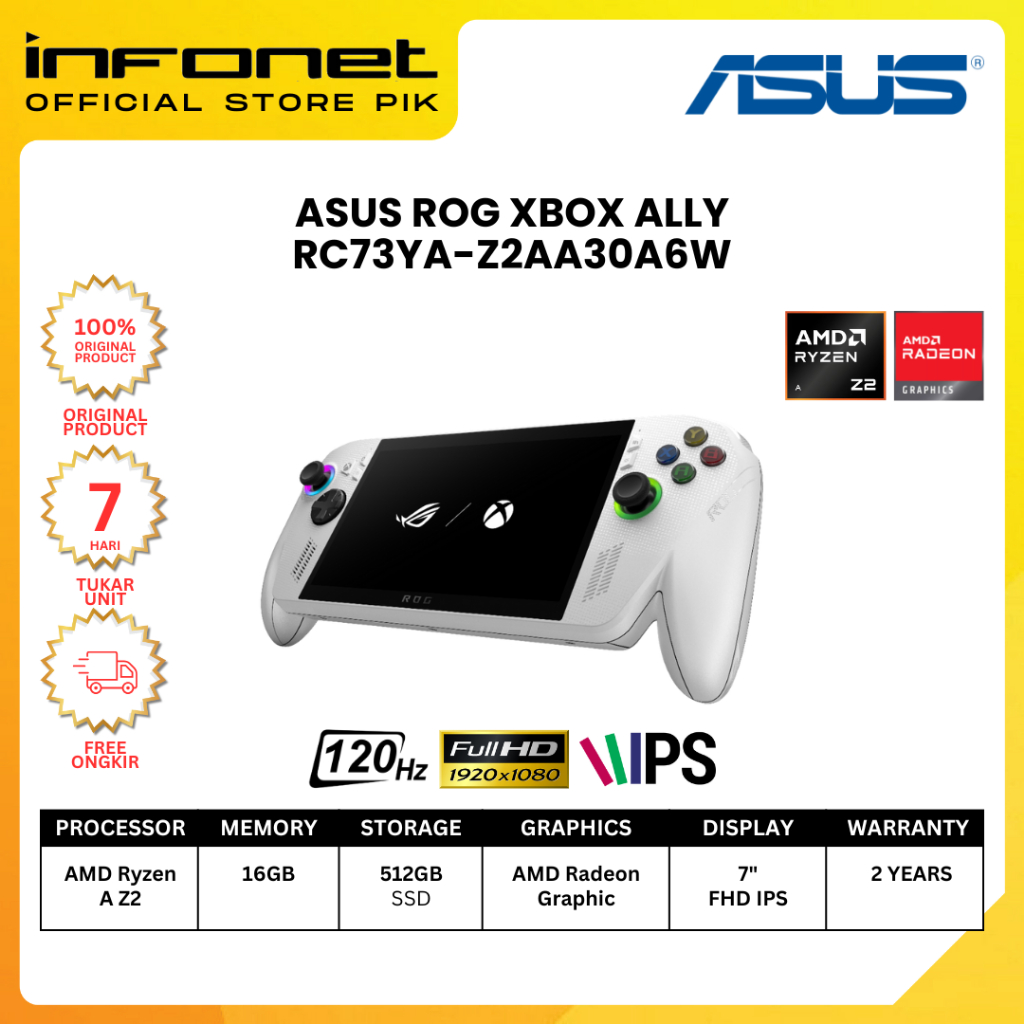 Jual ASUS ROG XBOX ALLY RC73YA-Z2AA30A6W RYZEN Z2 A 16GB 512GB RADEON ...