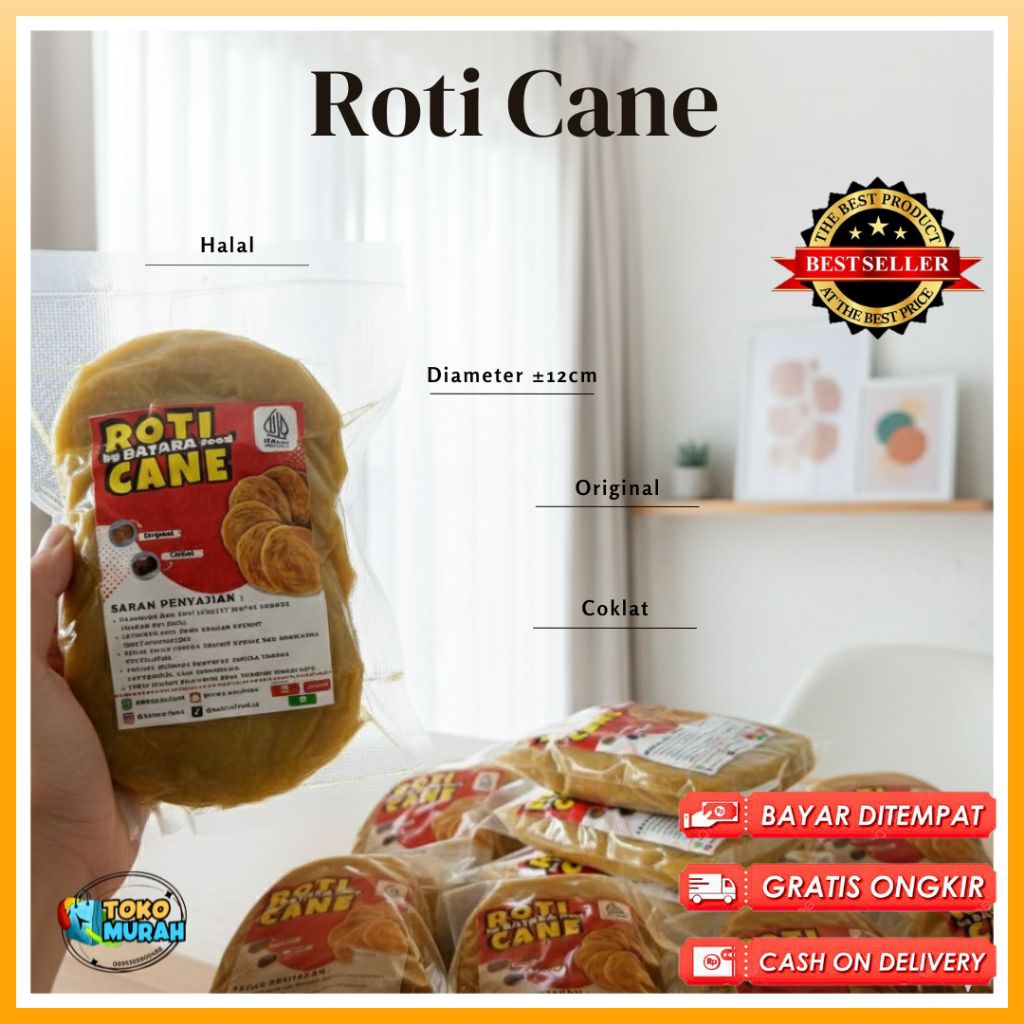 Jual [Isi 10] Roti Cane Original/ ROTI CANE FROZEN/ CANAI/ ROTI MARYAM ...