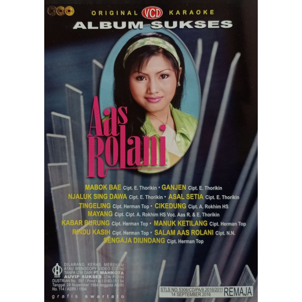 Jual VCD ORIGINAL AAS ROLANI MABOK BAE) MAHKOTA RECORDS) | Shopee Indonesia