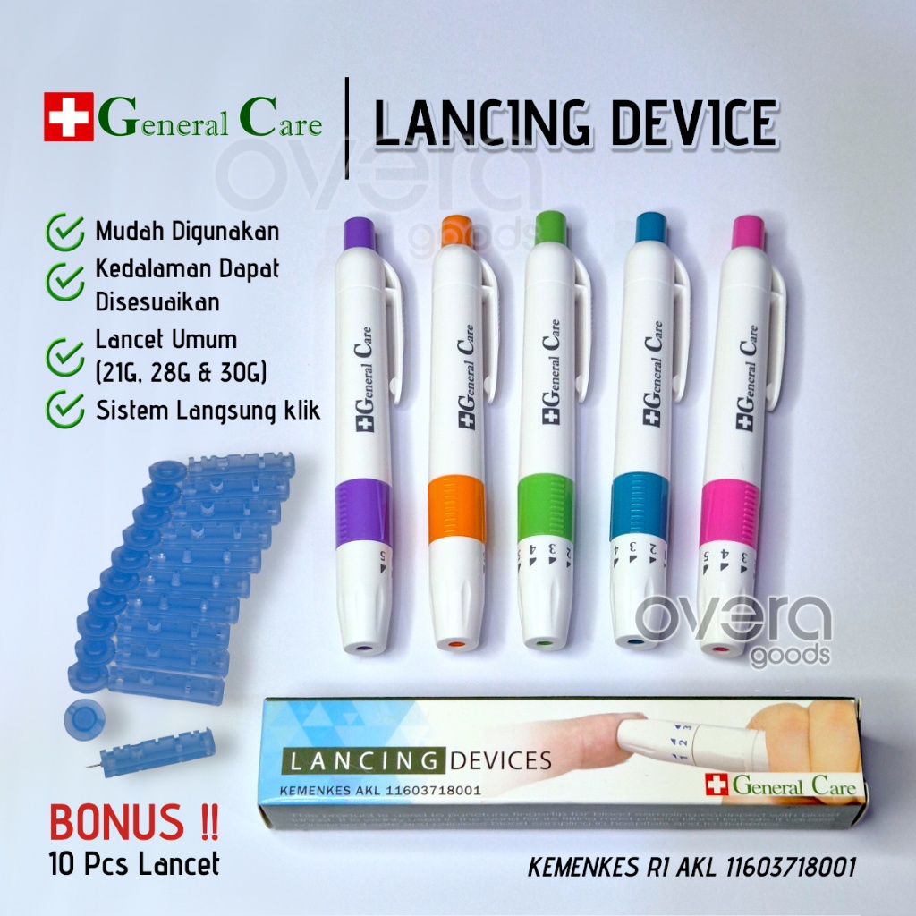 Jual Bonus 10 Jarum Lancet - General Care Automatic Lancing Device ...