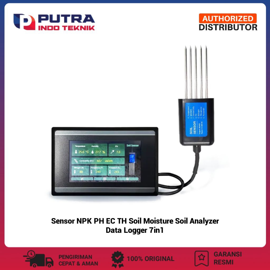 Jual Sensor NPK PH EC TH Soil Moisture Soil Analyzer Data Logger 7in1 ...