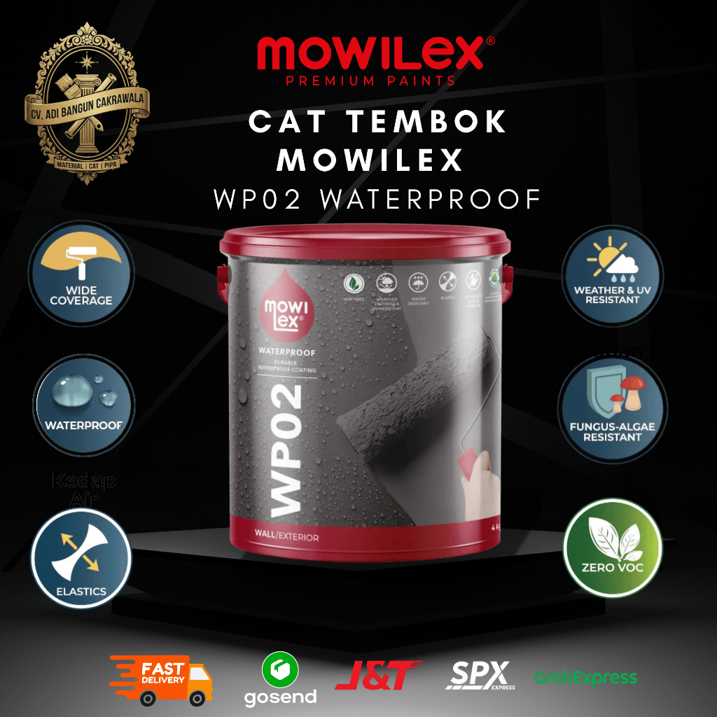 Jual Mowilex WP02 Waterproof Cat Tembok 4Kg (Bisa Request Warna atau ...
