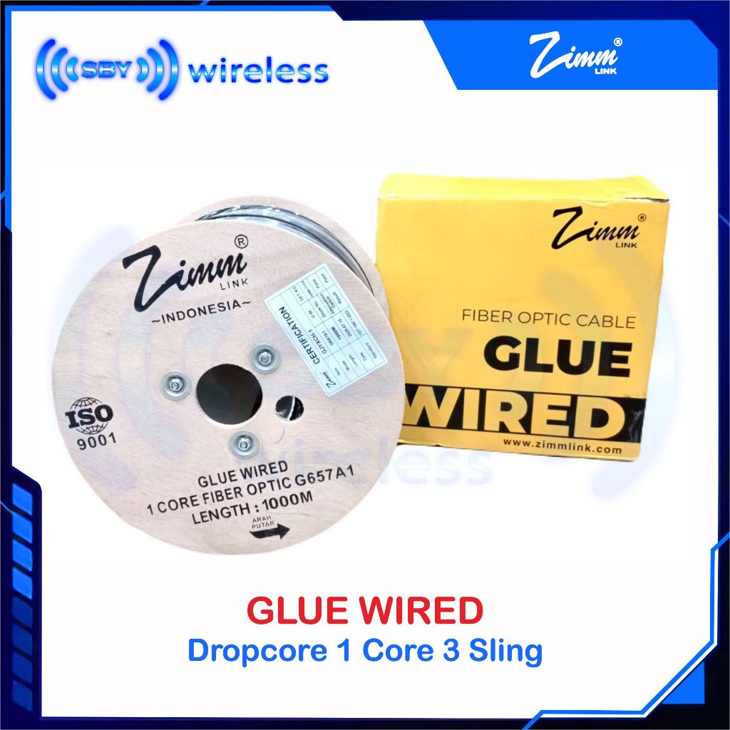 Jual ZIMMLINK GLUE WIRED kabel ftth dropcore drop core 1 core 3 seling ...
