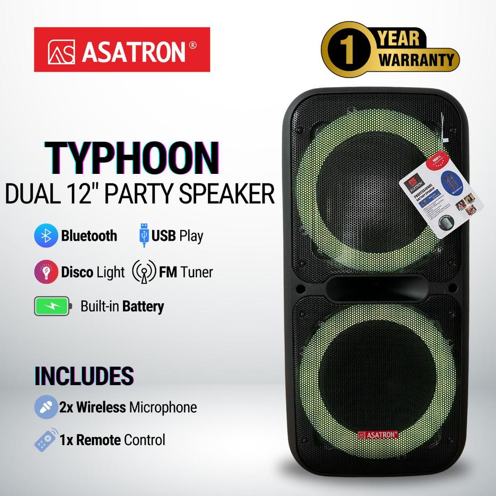 Jual Asatron Typhoon Dual 12 Inch Bluetooth Party Speaker with 2 ...