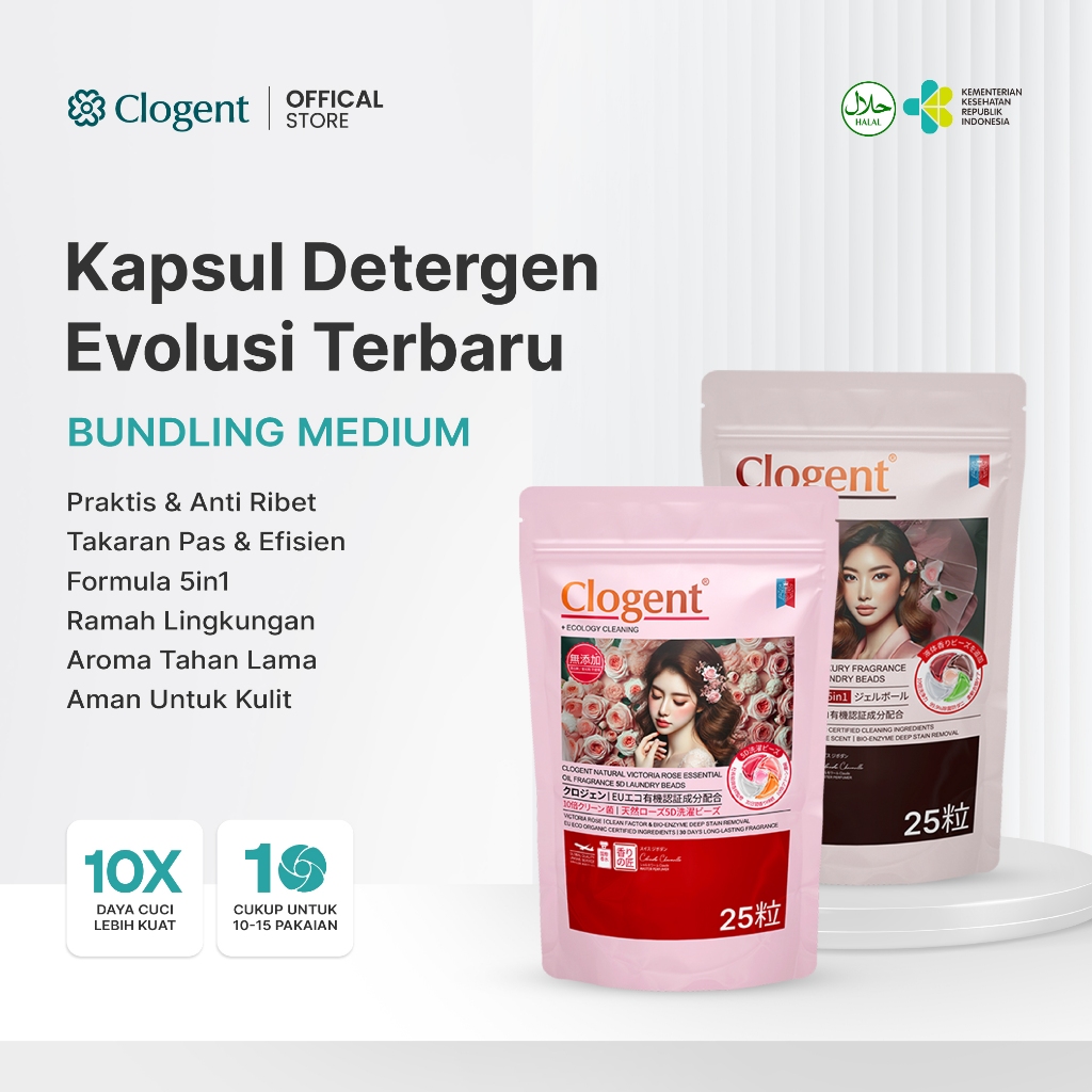 Jual CLOGENT Detergent Kapsul 5in1 Laundry Pods Aroma Rose Lavender ...
