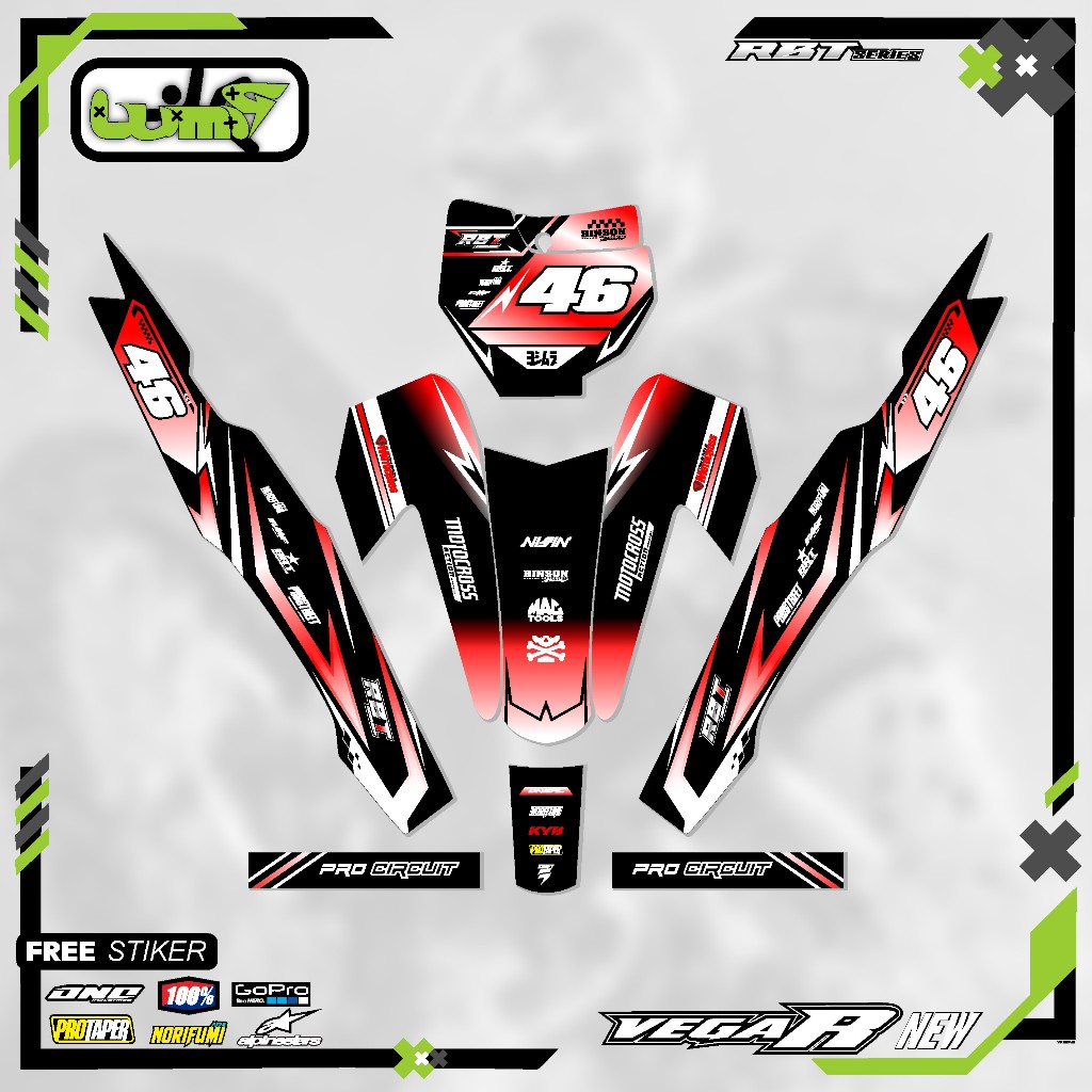 Jual Sticker RBT/GTX VEGA R NEW Stiker Striping Motor RBT Bebek Modif ...