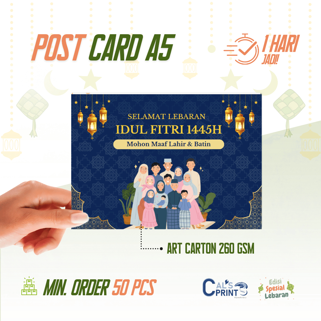 Jual Cetak Post Card Cetak Kartu Ucapan Ukuran A5 Cetak Art Carton ...