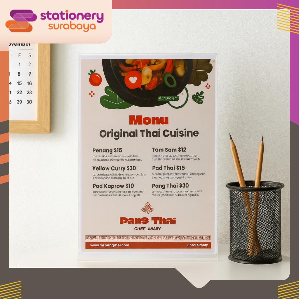 Jual Display Menu Acrylic Standing Akrilik Papan Tempat Meja Minimalis ...