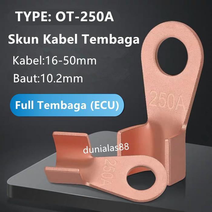Jual Skun OT Tembaga Model Belah 250A Kabel 16 sd 50mm Ukuran Lubang ...