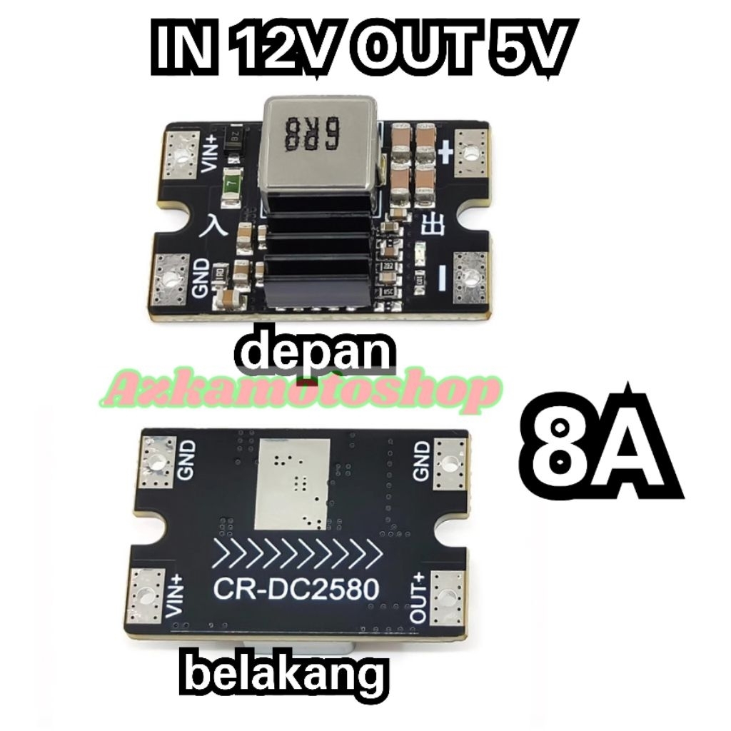 Jual stepdown 5A dan 8Ain 12v output 5v modul penambahan daya modul dmx ...