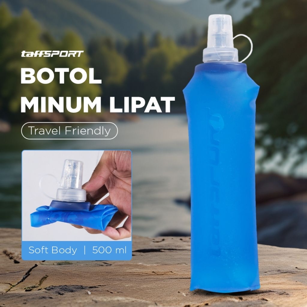 Jual Botol Minum Lipat Soft Flask 500ml TPU Portable Olahraga Hiking ...