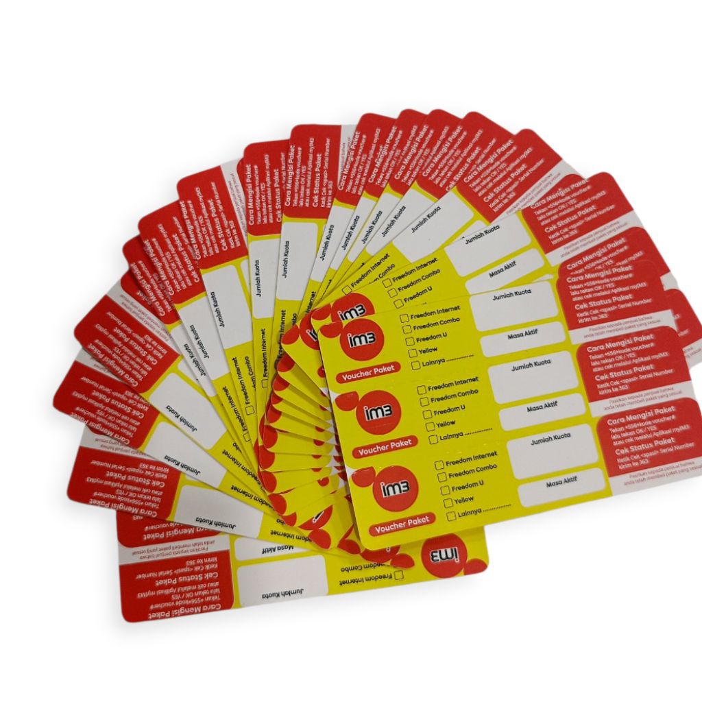 Voucher IM3 Bahan Inject Kuota Internet Voucher Kosong IM3