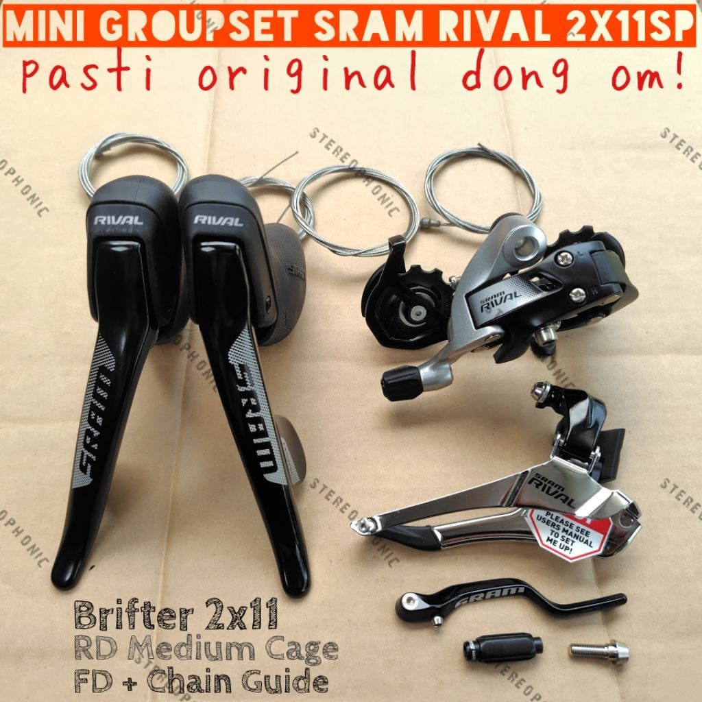 Jual NEW ORIGINAL mini Groupset SRAM RIVAL 2x11speed isi: Brifter RD FD ...