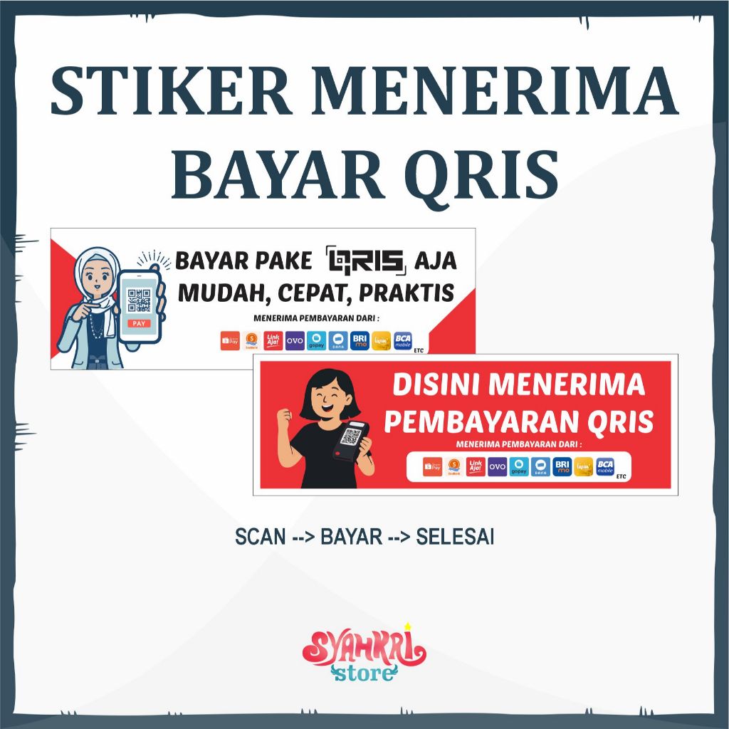 Jual STIKER MENERIMA PEMBAYARAN QRIS SCAN TAP QR CODE | Shopee Indonesia