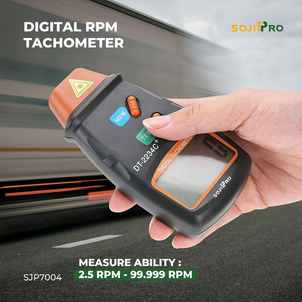 Jual SOJIPRO Digital RPM Tachometer LCD DT-2234C Alat Ukur Kecepatan ...