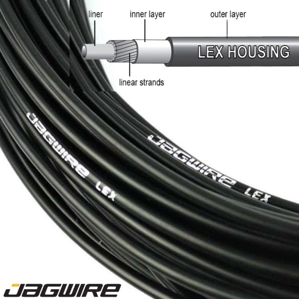 Jagwire Gear Gaiter Cover - 4mm Black LEX Reinforced Housing, 50 Meter Length - View #3