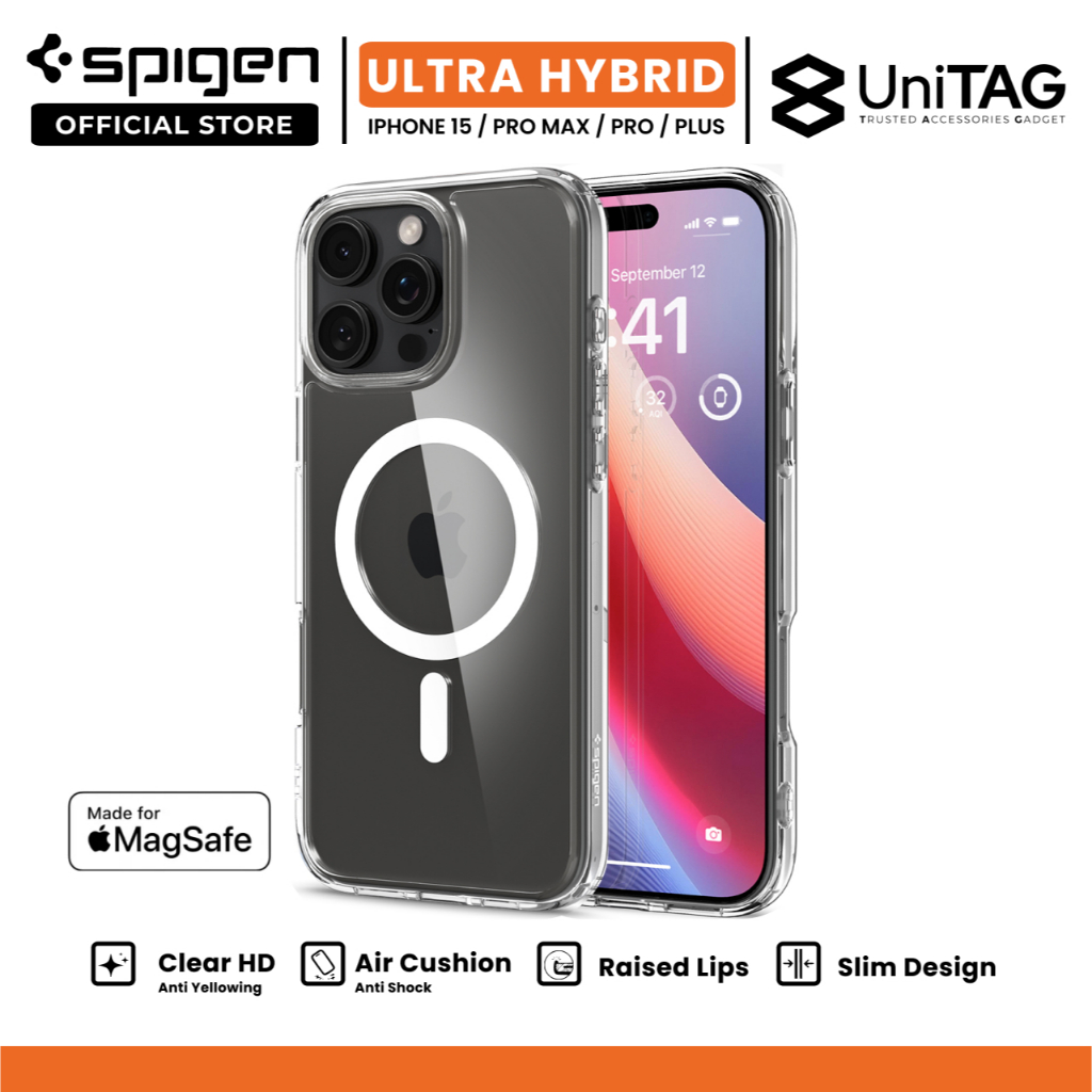 Case iPhone 15 Pro Max Plus Spigen Ultra Hybrid MagSafe Clear Casing - Main Image