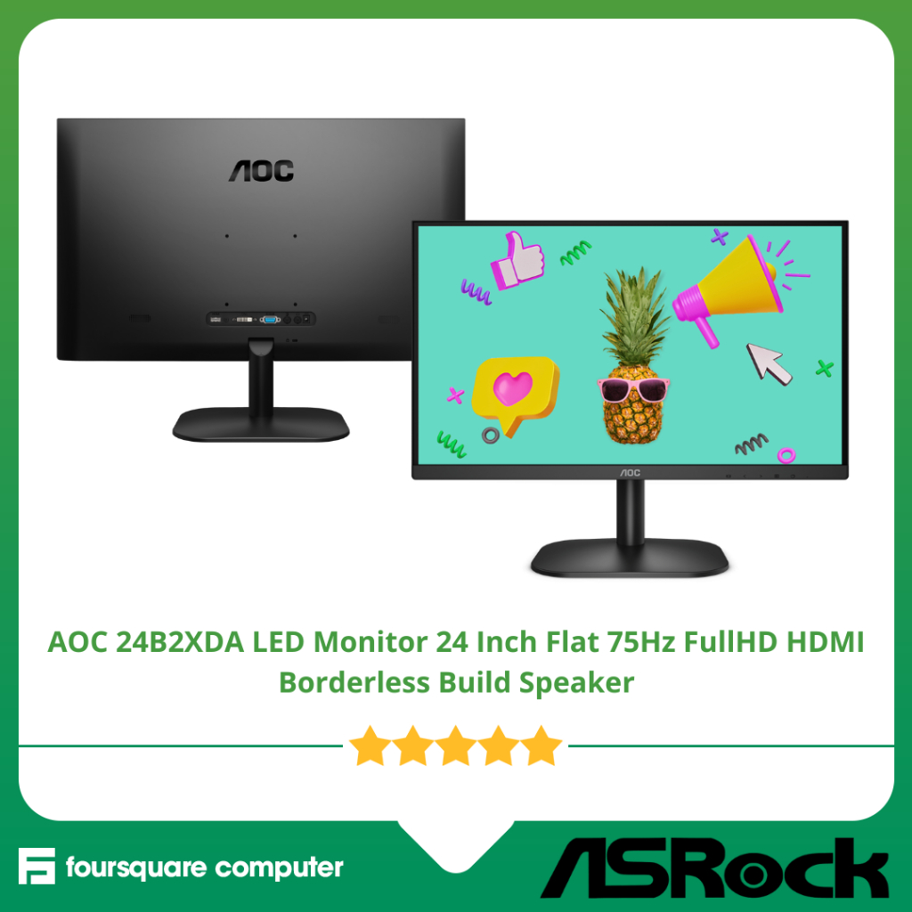 Jual AOC 24B2XDA LED Monitor 24 Inch Flat 75Hz FullHD HDMI Borderless ...