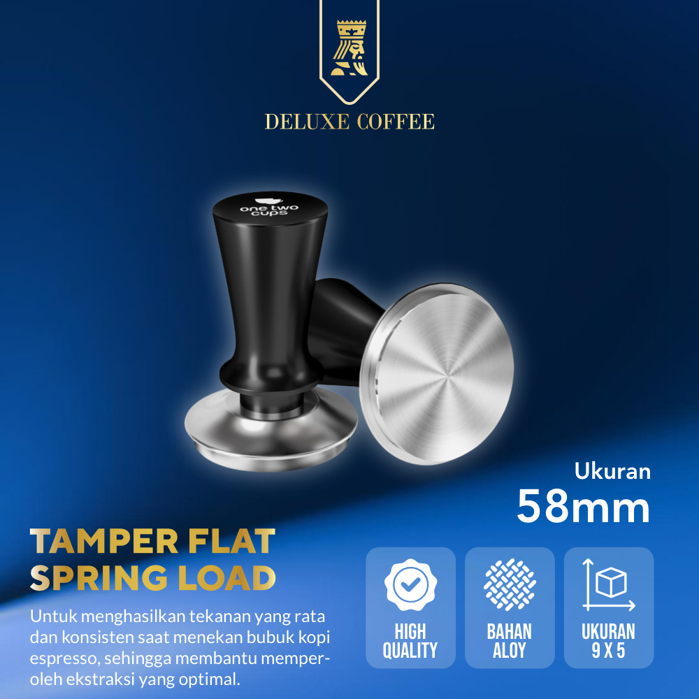 Jual One Two Cups Spring Loaded Tamper Tamping Tool Espresso Machine ...