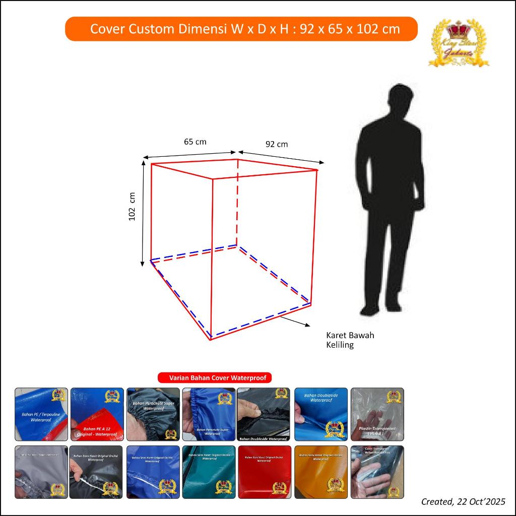 Jual Cover Mesin Custom 92 x 65 x 102 cm Waterproof | Shopee Indonesia