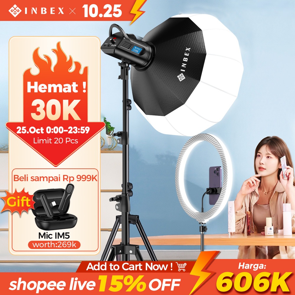 Jual [15%OFF Garansi 1 Thn] INBEX IL-100S Lampu Studio Softbox Lighting ...