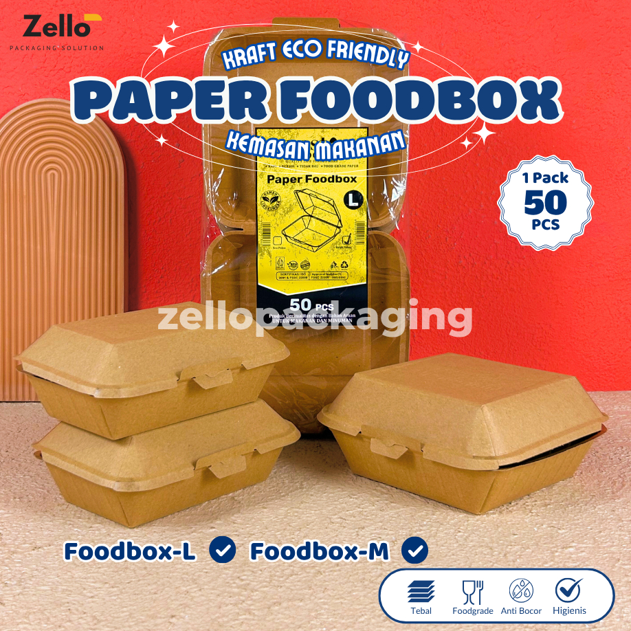 Jual Paper Foodbox Kraft Coklat Laminasi Large Medium Kemasan Makanan ...