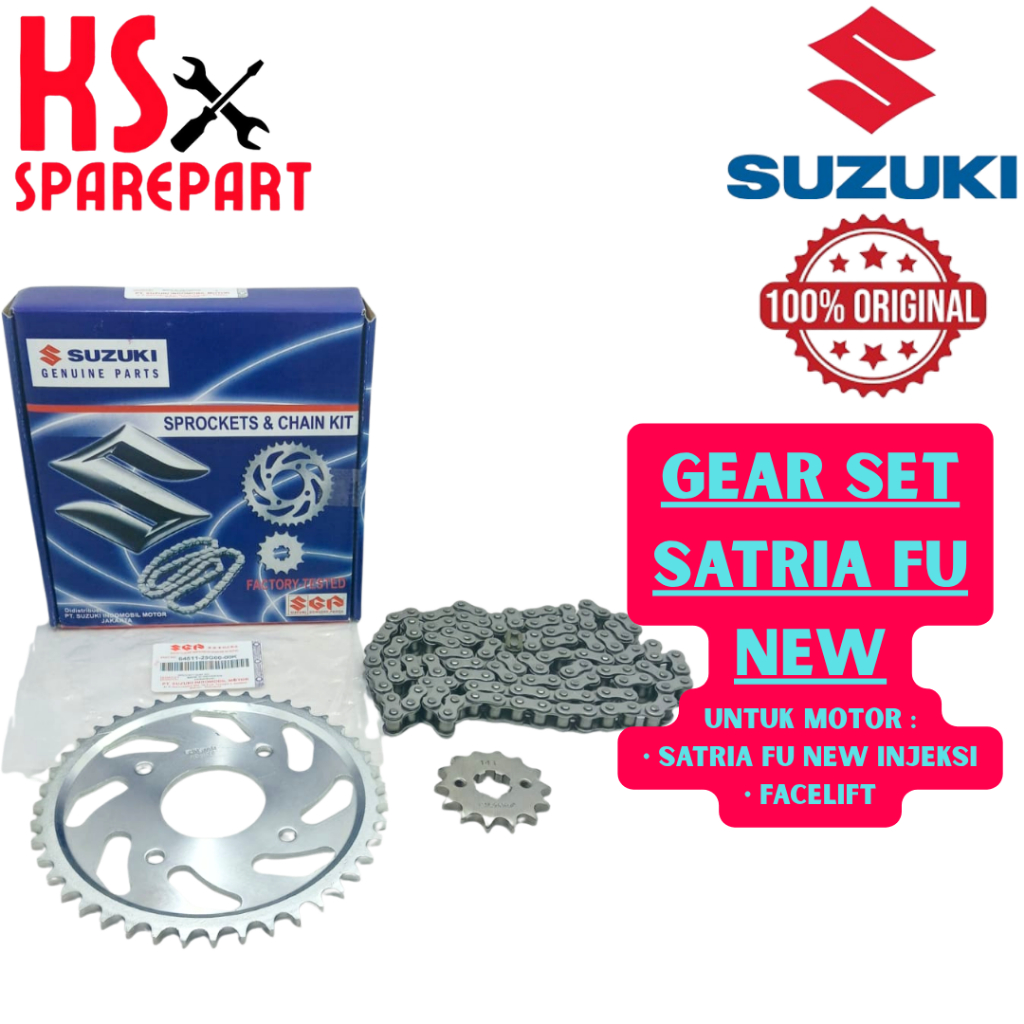 Jual GEAR SET+RANTAI SUZUKI SATRIA FU NEW INJEKSI KUALITAS ASLI 100% ...