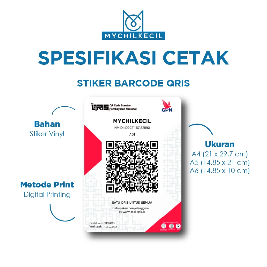 Jual Cetak QRIS Bahan Sticker Vinil / HANYA CETAK SAJA | Print QRIS ...